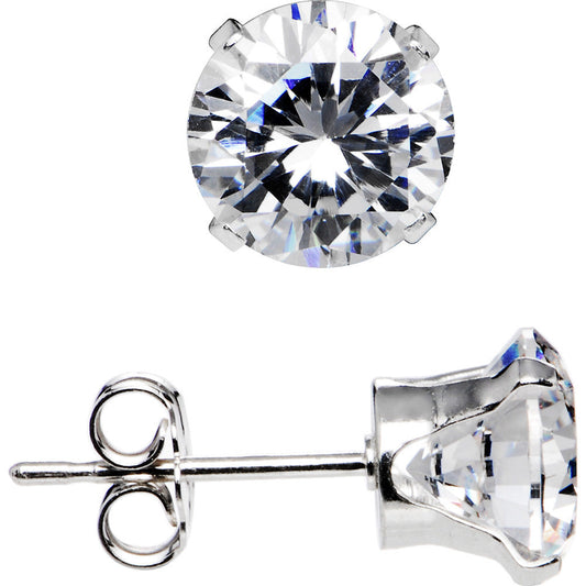 925 Sterling Silver CZ Stud Earrings