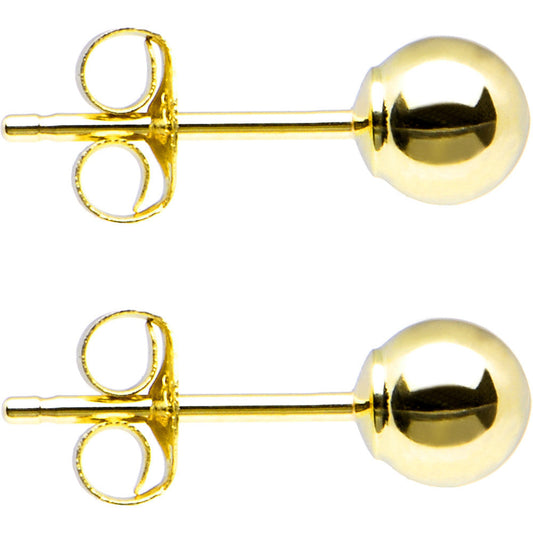 14k Yellow Gold 4mm Ball Earrings