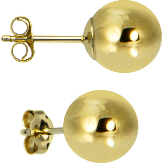 14k Yellow Gold 10mm Ball Earrings
