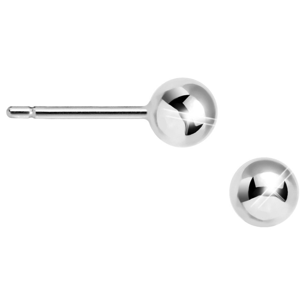 14k White Gold 4mm Ball Earrings