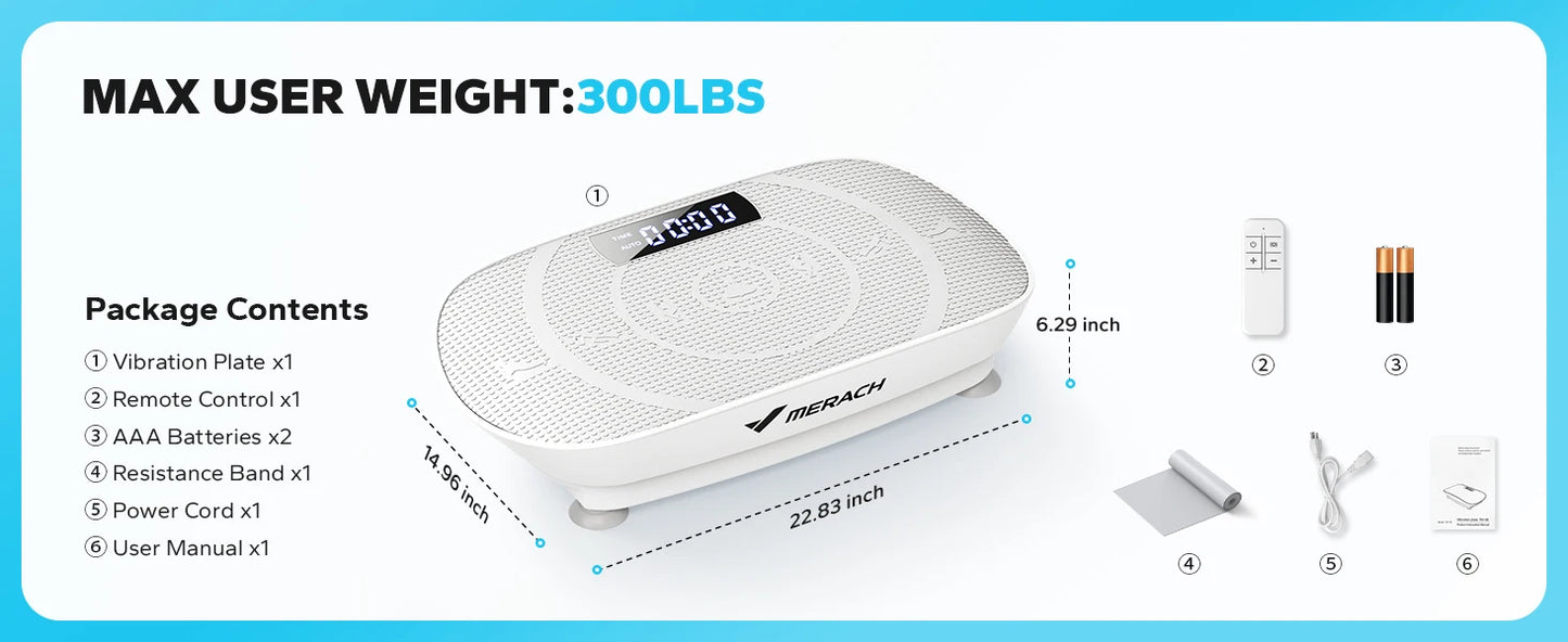 MERACH ShockWave Power Plate – Whole Body 10-Speed Fitness Vibration Machine for Extreme Fat Burn & Muscle Revival