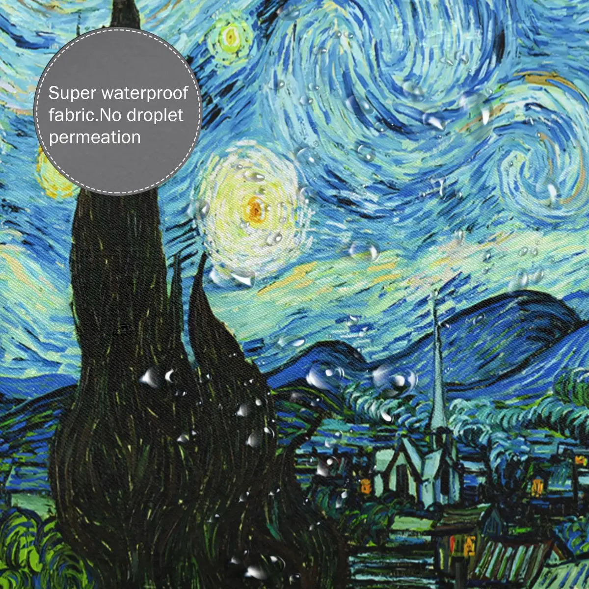 1pc Van Gogh-Inspired Artistic Shower Curtain Liner - Perfect for Bathroom Decoration - Includes 12 Hooks - Premium  from Lizard Vigilante - Just $17.99! Shop now at Lizard Vigilante