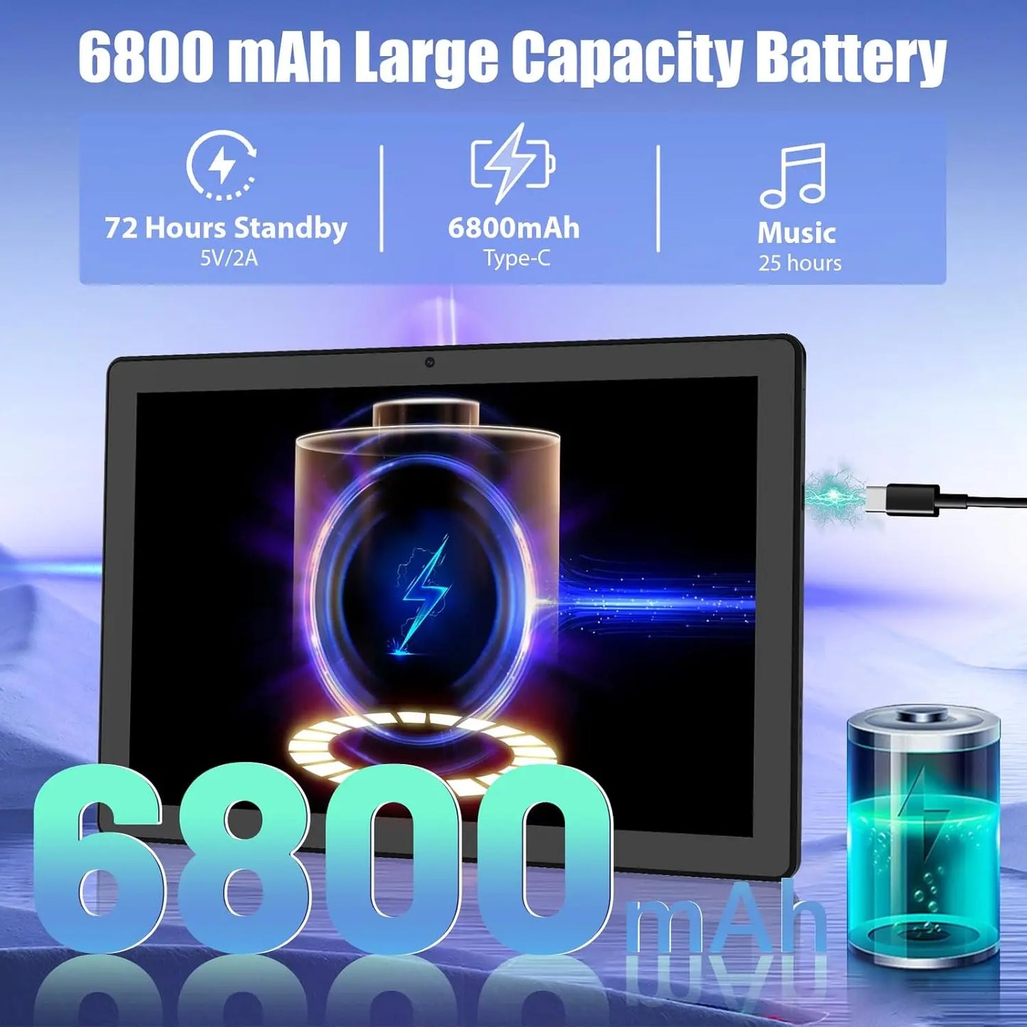 A7L 10.1 Inch Android14 Tablet 14GB RAM 64GB ROM Octa-Core Processor HD IPS WiFi Protective Case Pen Keyboard Mouse Headphone PC