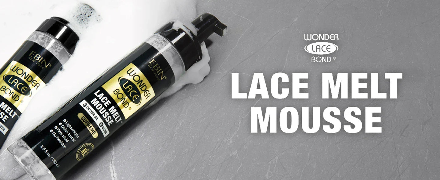 Ebin New York Wonder Lace Bond Lace Melt Mousse Supreme 8.5oz/ 250ml - Maximum Hold, Ideal for Seamless Lace Melts