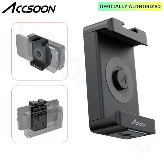 Accsoon phone holder with additional attachments on a white background