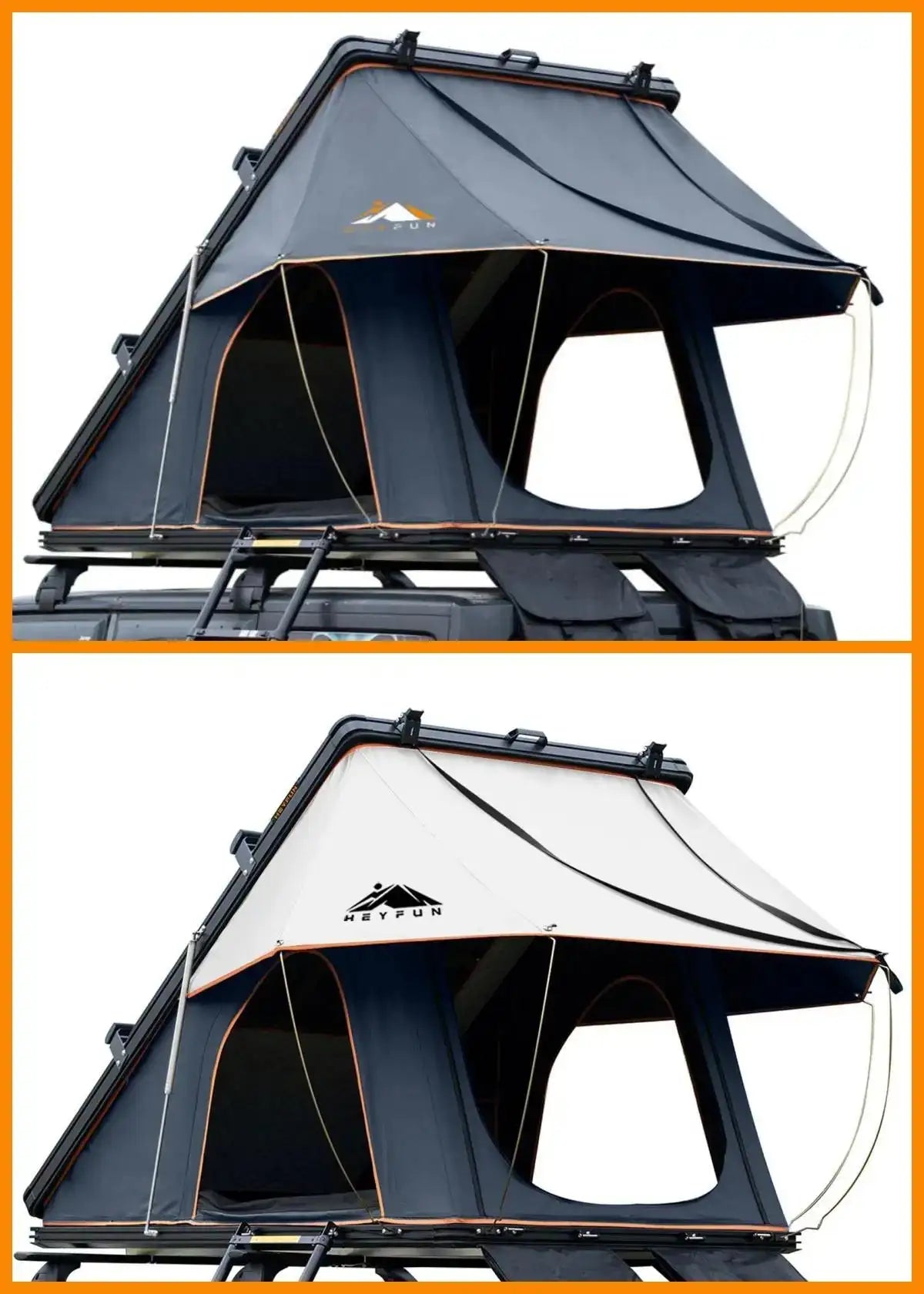 Adventurer Plus Rooftop Tent Hardshell with Side Awning, Air Conditioner Outlet with Bracket, Replaceable Rain Flies