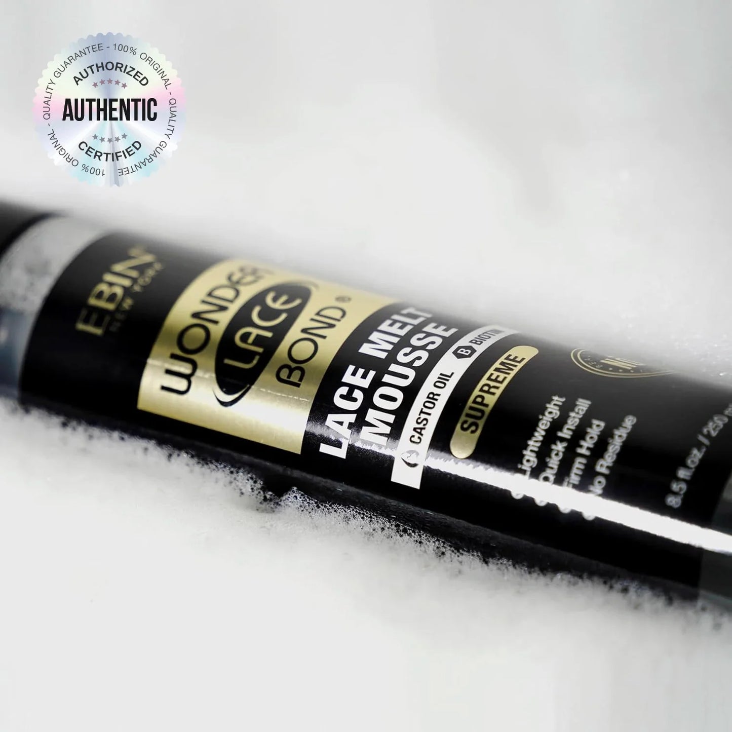 Ebin New York Wonder Lace Bond Lace Melt Mousse Supreme 8.5oz/ 250ml - Maximum Hold, Ideal for Seamless Lace Melts