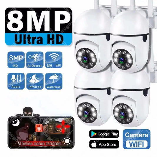 8MP Wifi Wireless Security Camera | Color Night Vision PTZ Dome Cam | Smart Home CCTV with AI Human Tracking and 360° Viewing - Premium security camera from Lizard Vigilante - Just $32.99! Shop now at Lizard Vigilante