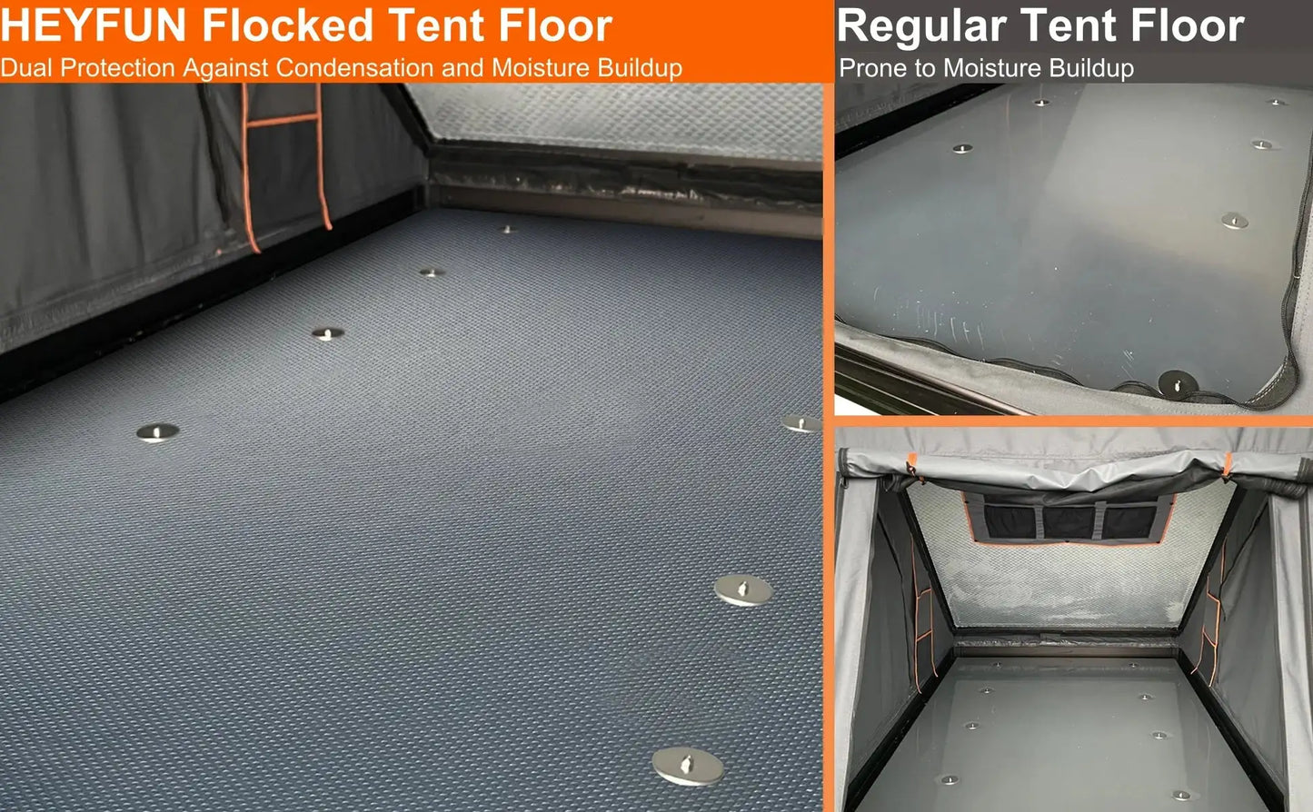 Adventurer Plus Rooftop Tent Hardshell with Side Awning, Air Conditioner Outlet with Bracket, Replaceable Rain Flies