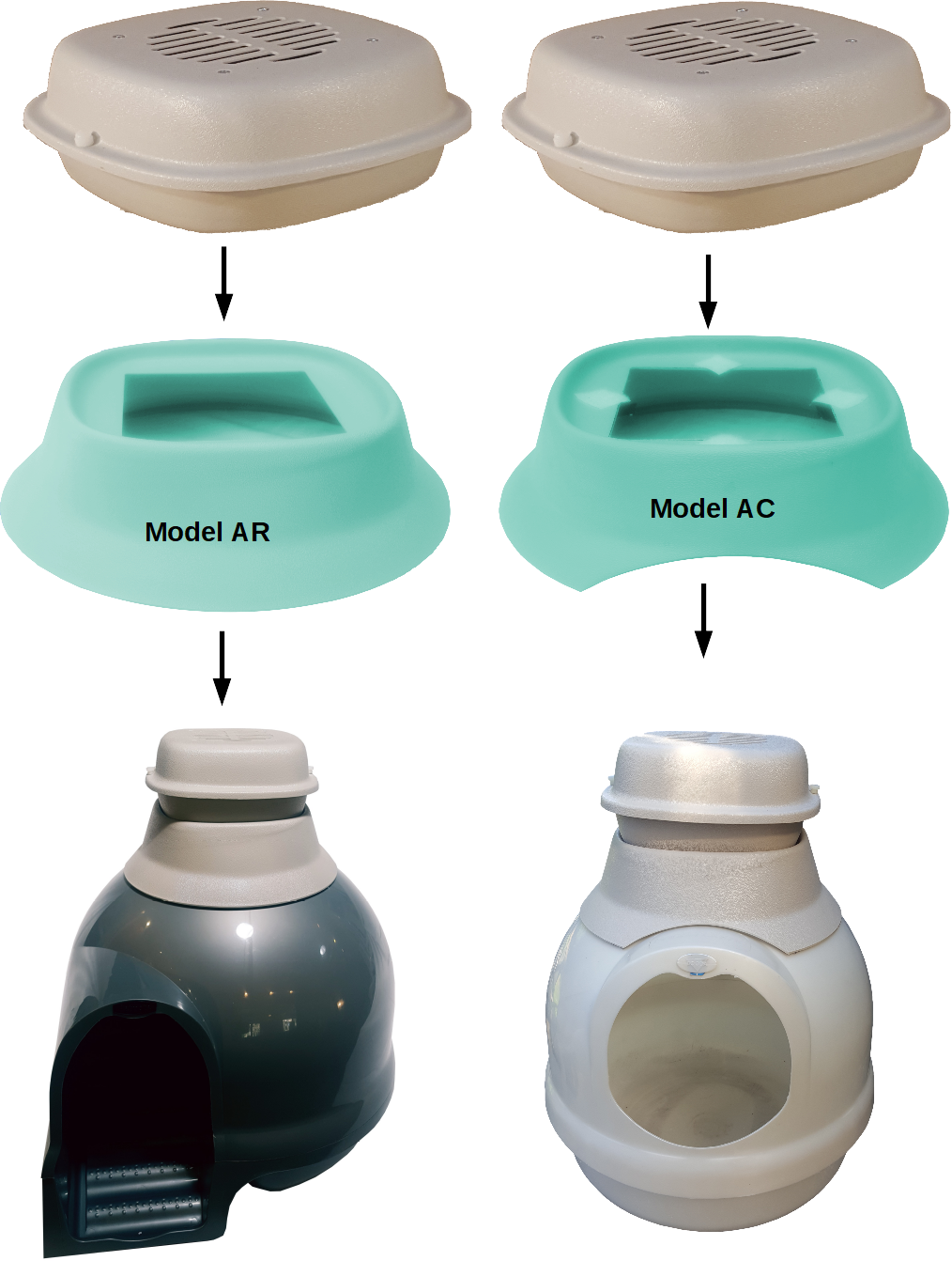 Dome Adapters for Booda Covered Litter Boxes