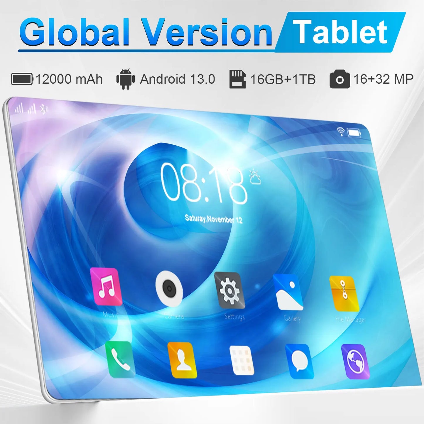 5G 2025 New Global Version 10.36 Inch tablet android 16GB+1TB ROM 16+32MP 12000mAh  Android13.0 Dual Sim Card GPS Bluetooth WIFI