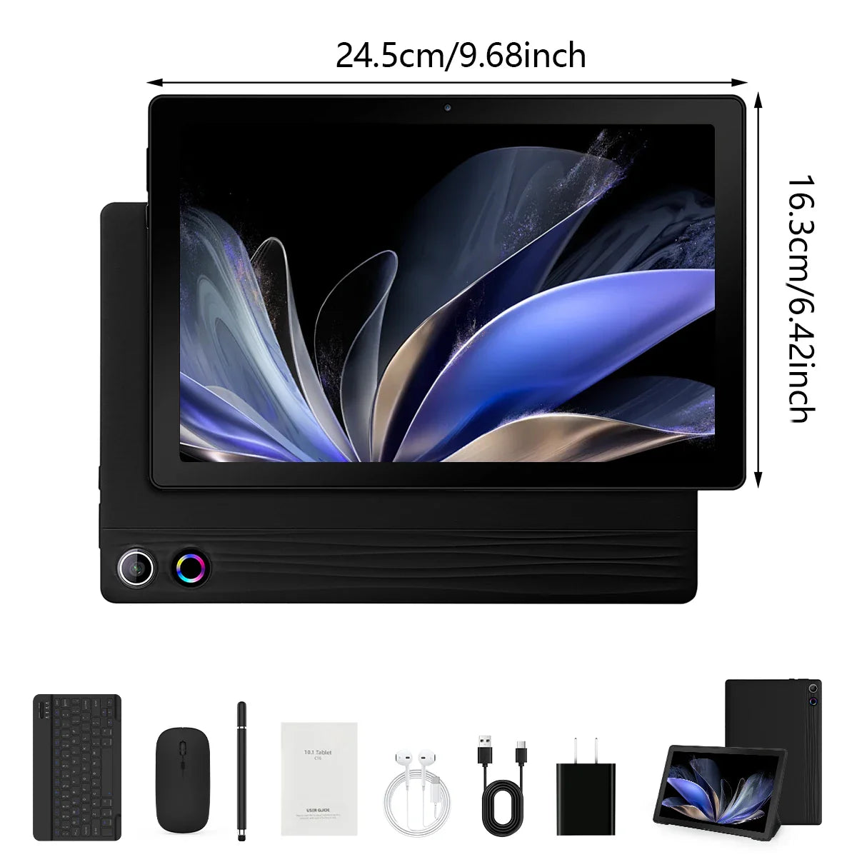 A10L 10 Inch Android Tablet 12GB RAM 64GB ROM IPS HD Touch Screen with Keyboard Case Mouse Stylus 8 in 1 Tablet Kit