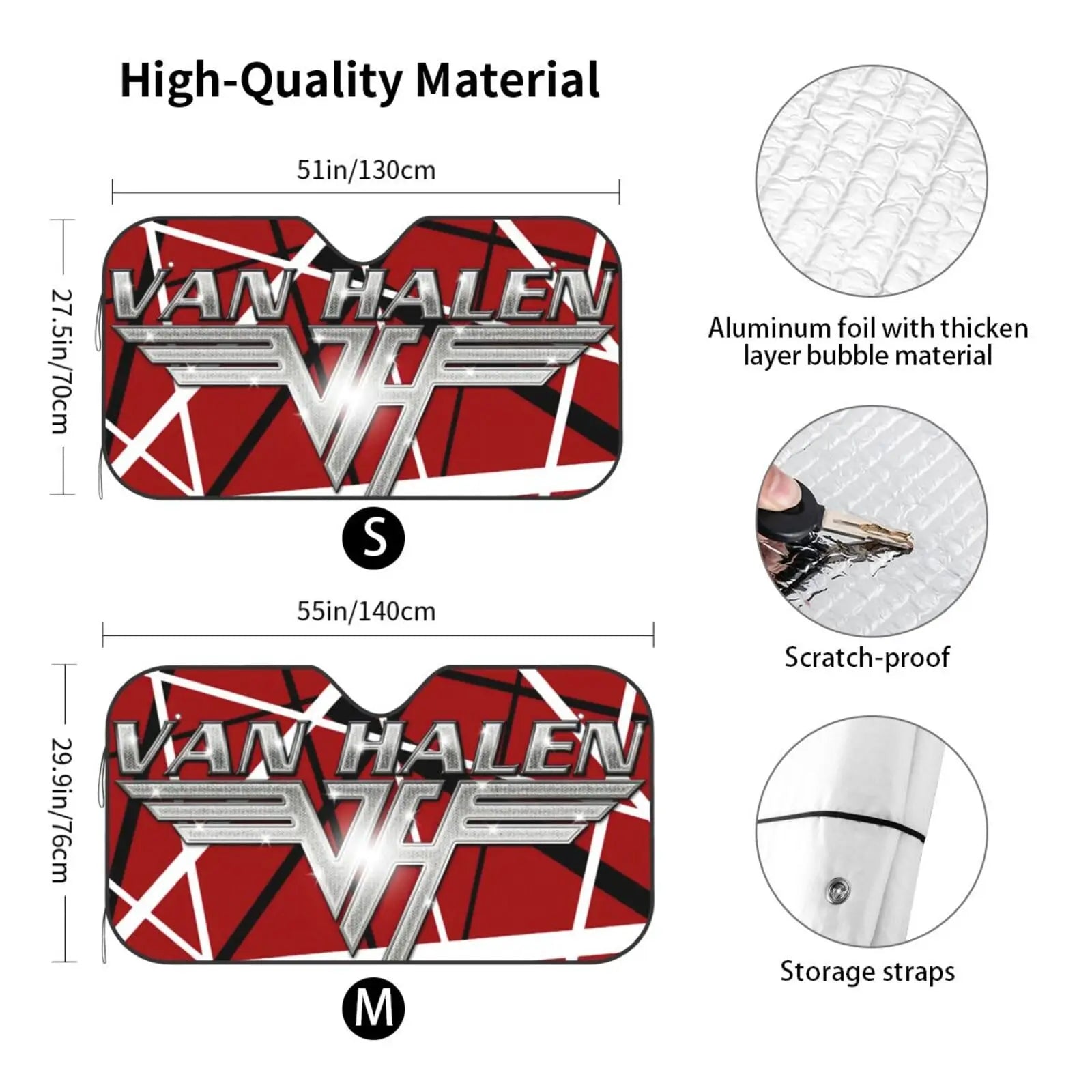 Van Halen Windshield Sun Shade, UV Protection Car Visor, Blocks Sun Heat - Premium auto sun shade from Lizard Vigilante - Just $42.99! Shop now at Lizard Vigilante