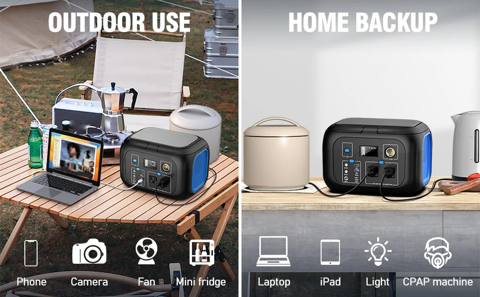 ⚡ SinKeu VoltRaid Portable Power Station — 600W / 300W / 200W / 120W Solar Generator Bank for Camping, Travel, RV & Chaos Survival