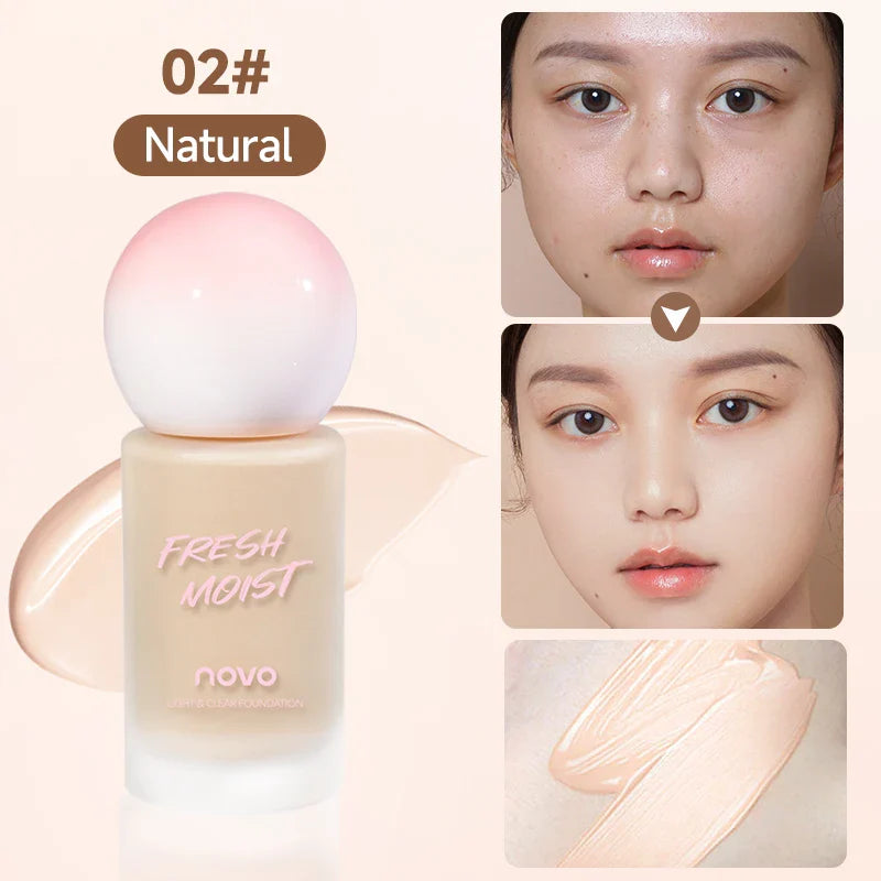 2-color Liquid Foundation BB Cream - Matte Cream, Long-lasting 24-hour Coverage Waterproof, Sodium Hyaluronate and Vitamin E