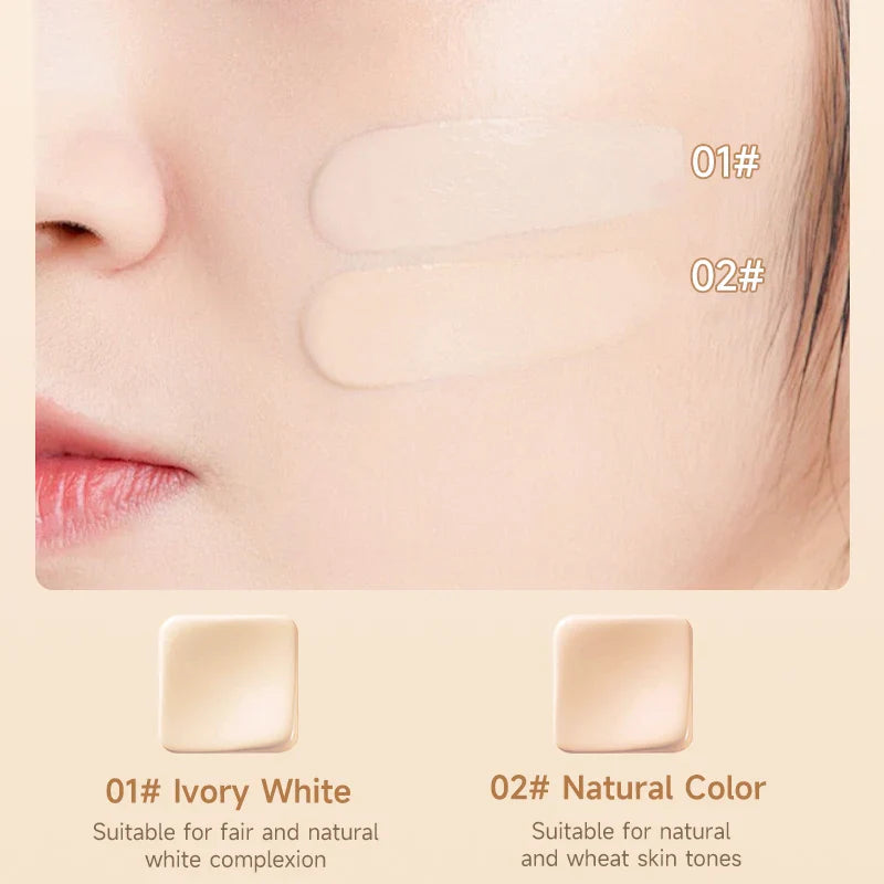 Hyaluronate Liquid Foundation,Long-Lasting Concealer Bb Cream,Vitamin E Nourishing,Water-Resistan,Buildabl,Improves Uneven Skin