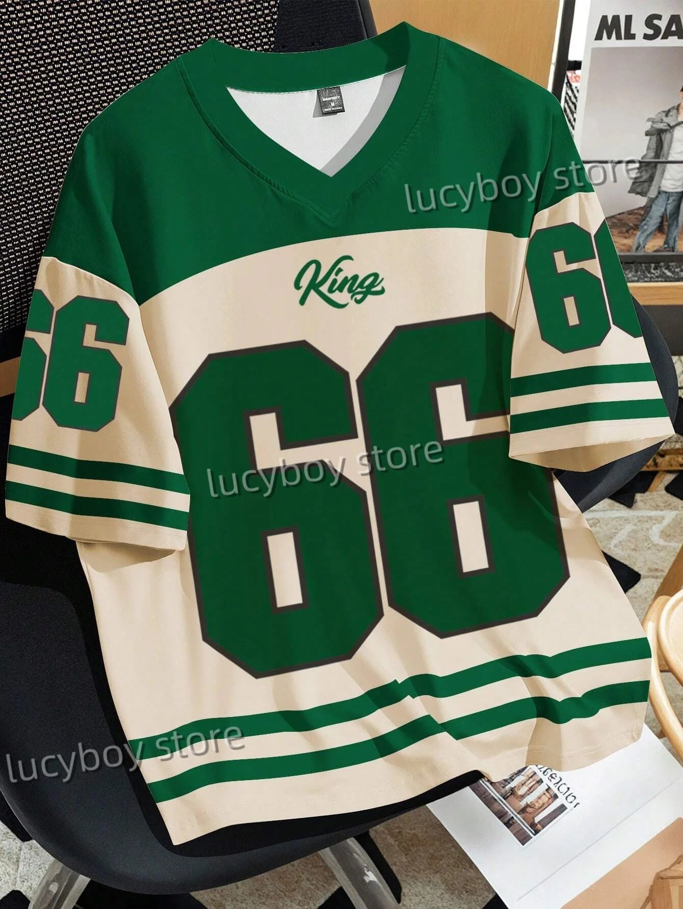 Mens 3D Numbers Printed Short Sleeve T Shirt Man V Neck Sportwear Brooklyn Racing Football Tee Vintage Casual Tops Men Clothes - Premium  from Lizard Vigilante - Just $12.99! Shop now at Lizard Vigilante