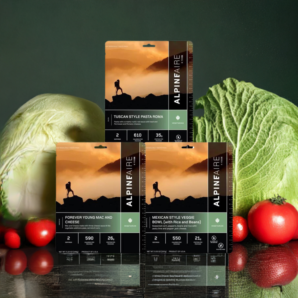 AlpineAire 1 Week Emergency Food Bundle | 7-Day Vegetarian Meal Kit (21 Pouches)