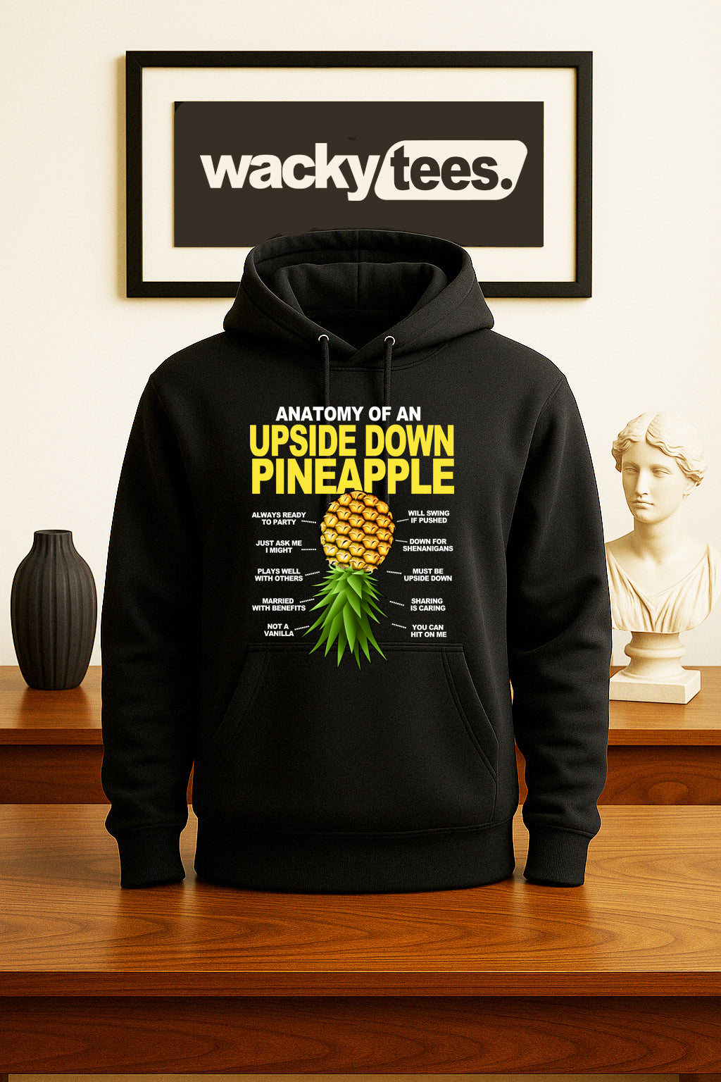 Anatomy of an Upside Down Pineapple Funny Adult Humor Graphic Tee Shirt