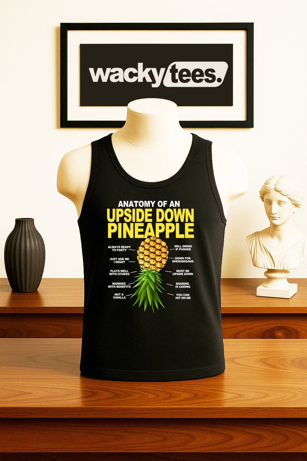 Anatomy of an Upside Down Pineapple Funny Adult Humor Graphic Tee Shirt