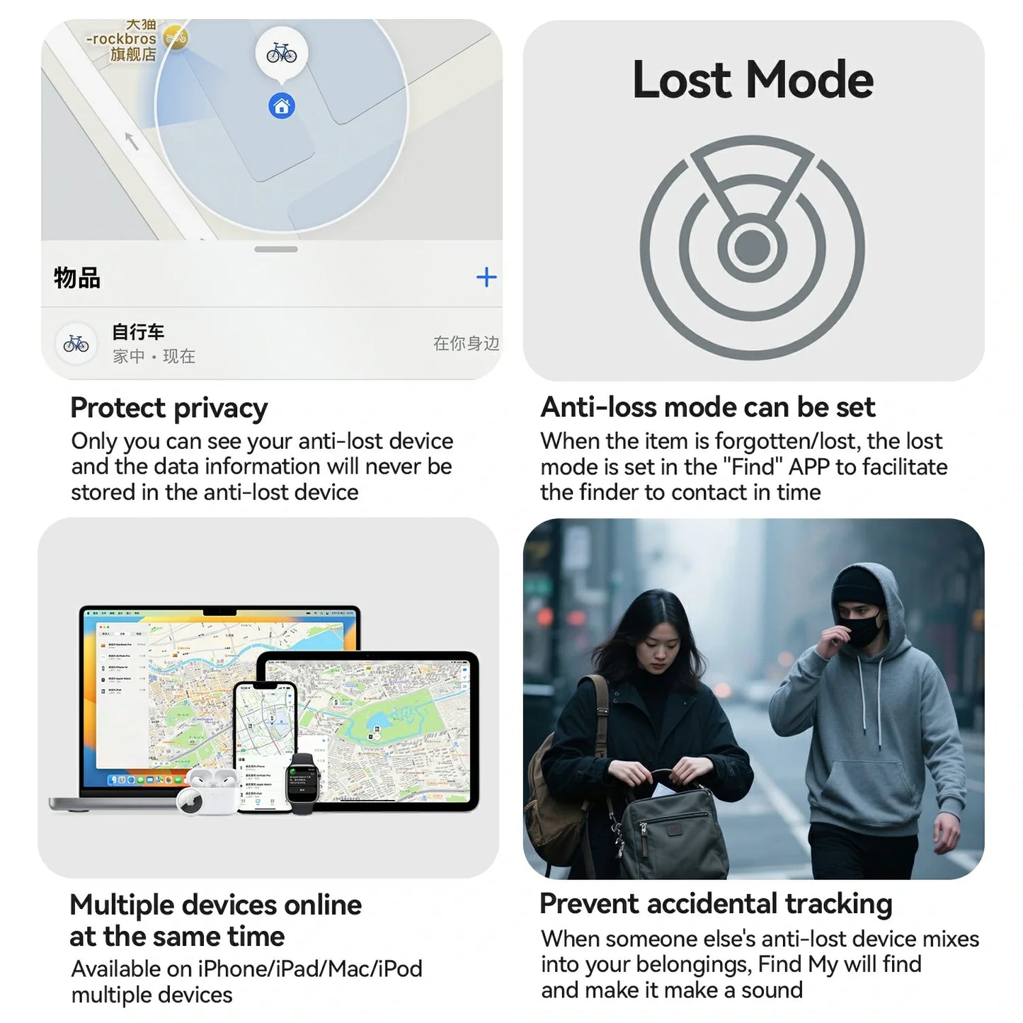 Bike Locator Anti Theft Device Compatible Apple AirTag
