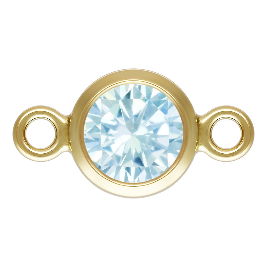 Birthstone Connectors, Gold Filled 14k, 4mm, For Permanent Jewelry