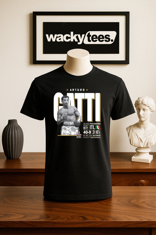 Arturo Gatti aka Thunder WBC Champion Tale of the Tape Graphic Tee Shirt