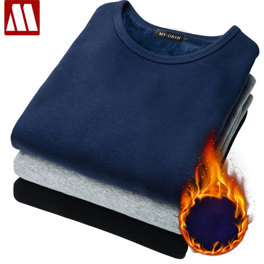 Autumn Winter Men's Thermal T Shirt Soft Velvet Thick Long Sleeve T-Shirt Men Black White Slim Fit Plus Size 5XL tshirt homme - Premium  from Lizard Vigilante - Just $67.99! Shop now at Lizard Vigilante