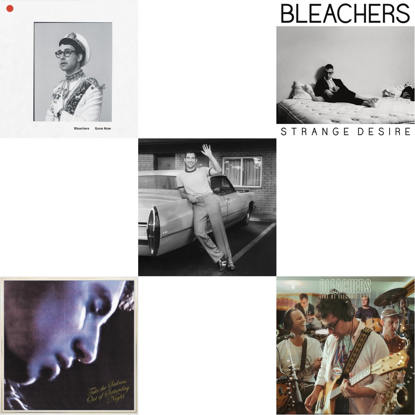 Bleachers - Gone Now (180G/Gold Palate LP Vinyl) & Strange Desire (180G/Translucent Yellow LP Vinyl) & Take The Sadness Out Of Saturday Night (180G/Green Glow LP Vinyl) & Live At Electric Lady (Fruit Punch Colored LP Vinyl/140G) & Bleachers (Clear
