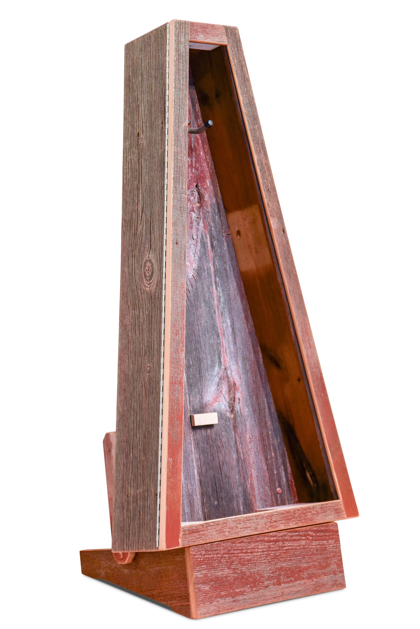 ClimaStand Triangle Humidor with Base - Reclaimed Barnwood (Red)