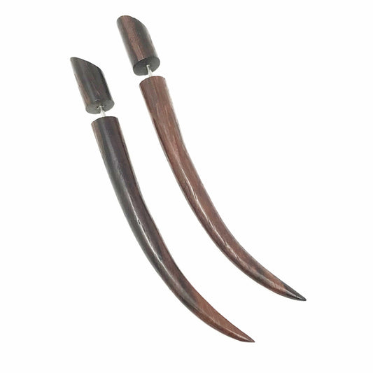 Fake illusion taper vampy gothic earrings