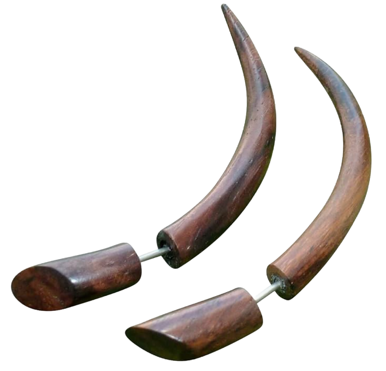 Fake illusion taper vampy gothic earrings black or brown