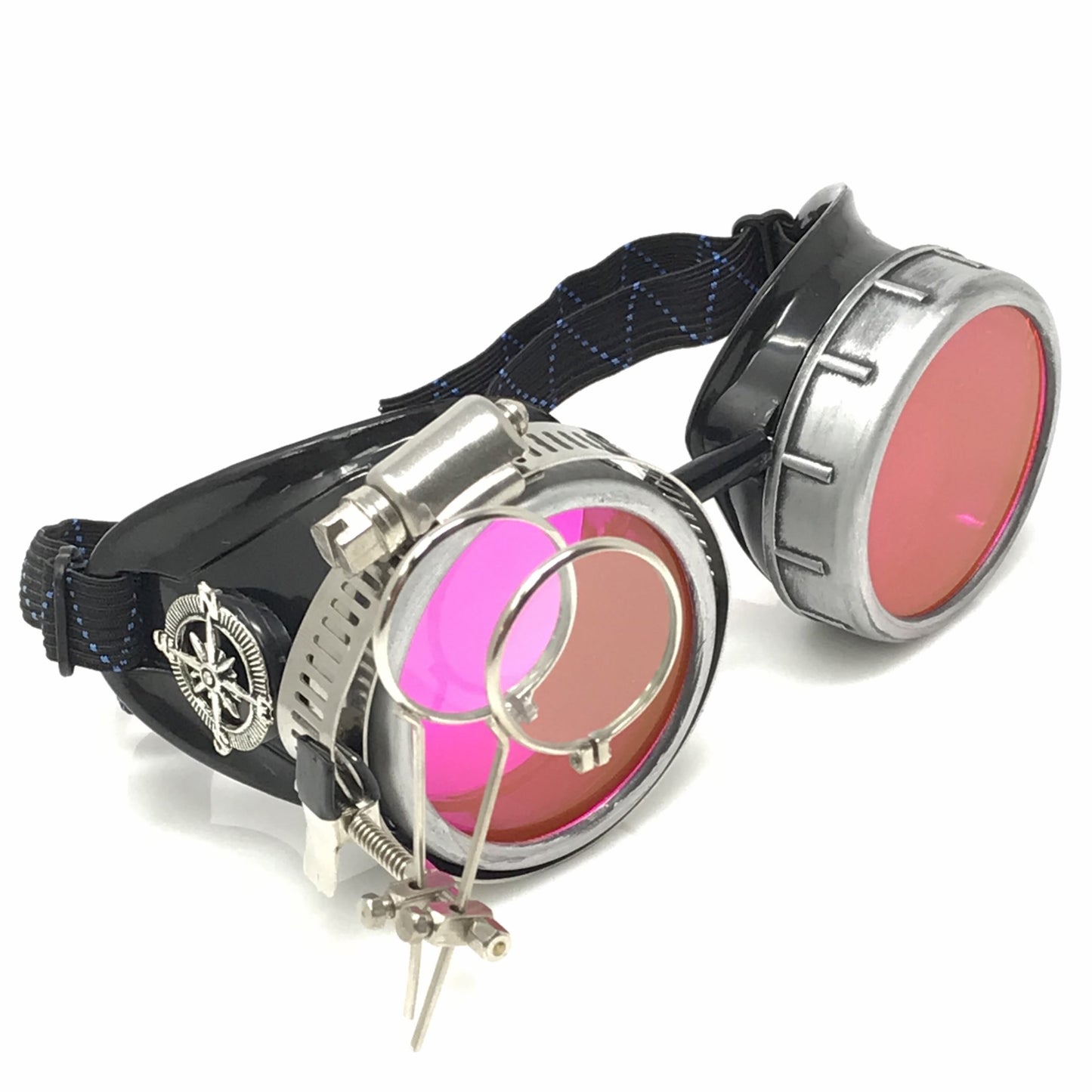 Steampunk Metallic Goggles with magnifying eye loupes pastel goth punk