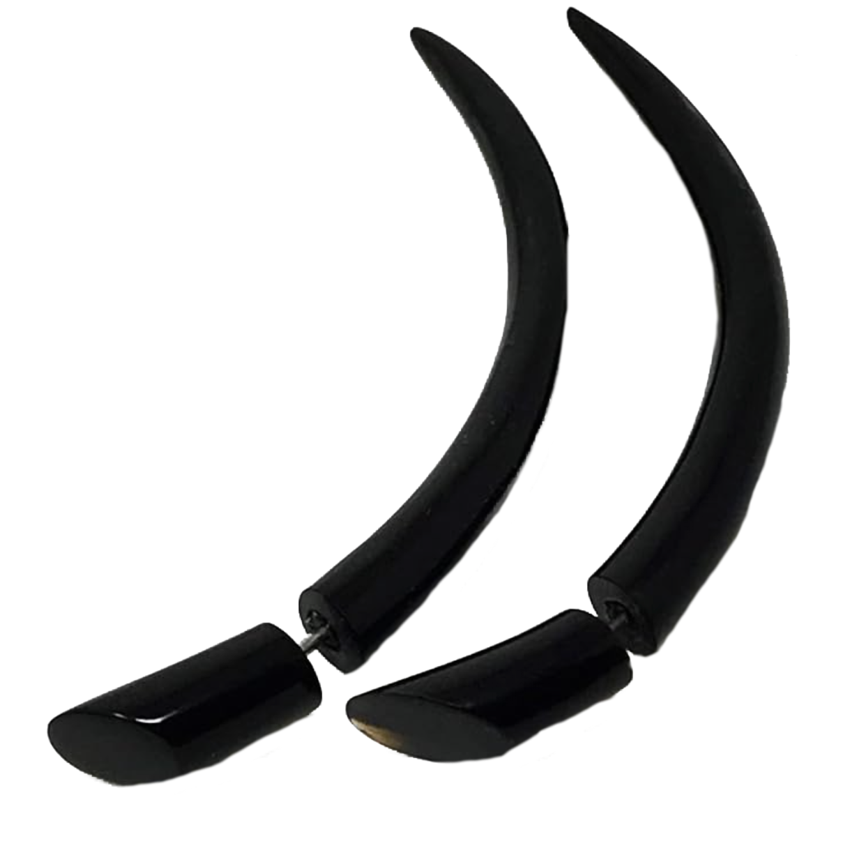 Fake illusion taper vampy gothic earrings black or brown