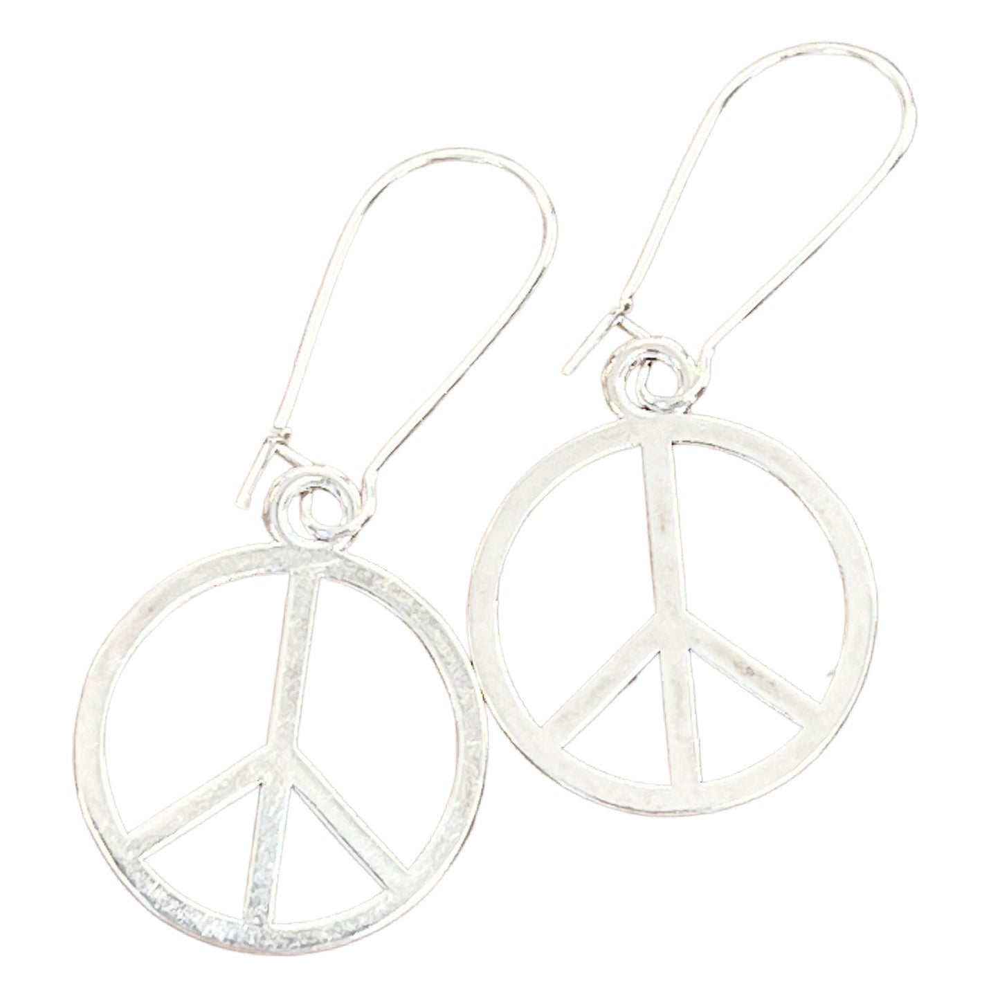 Peace sign earrings gold or silver