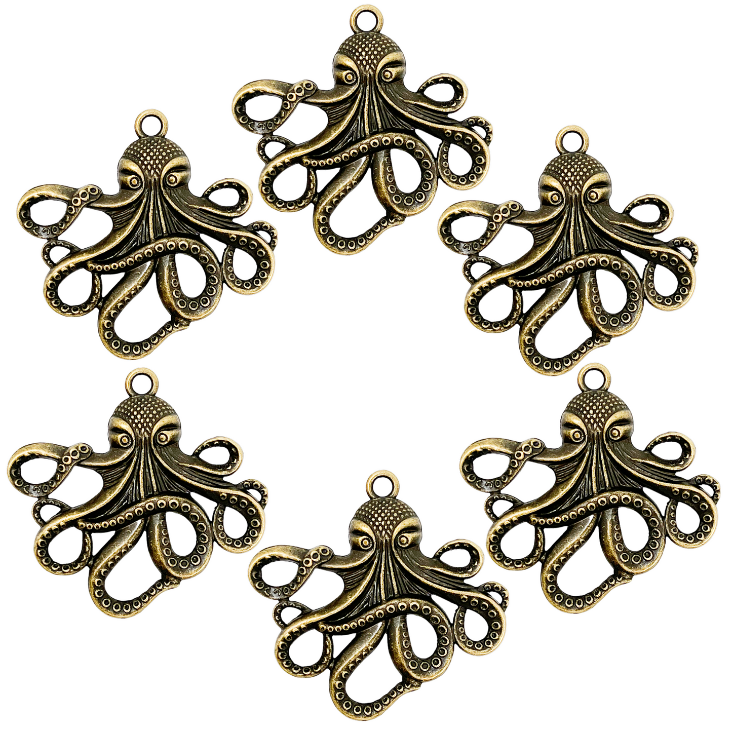 Octopus charms 6pcs DIY art and craft