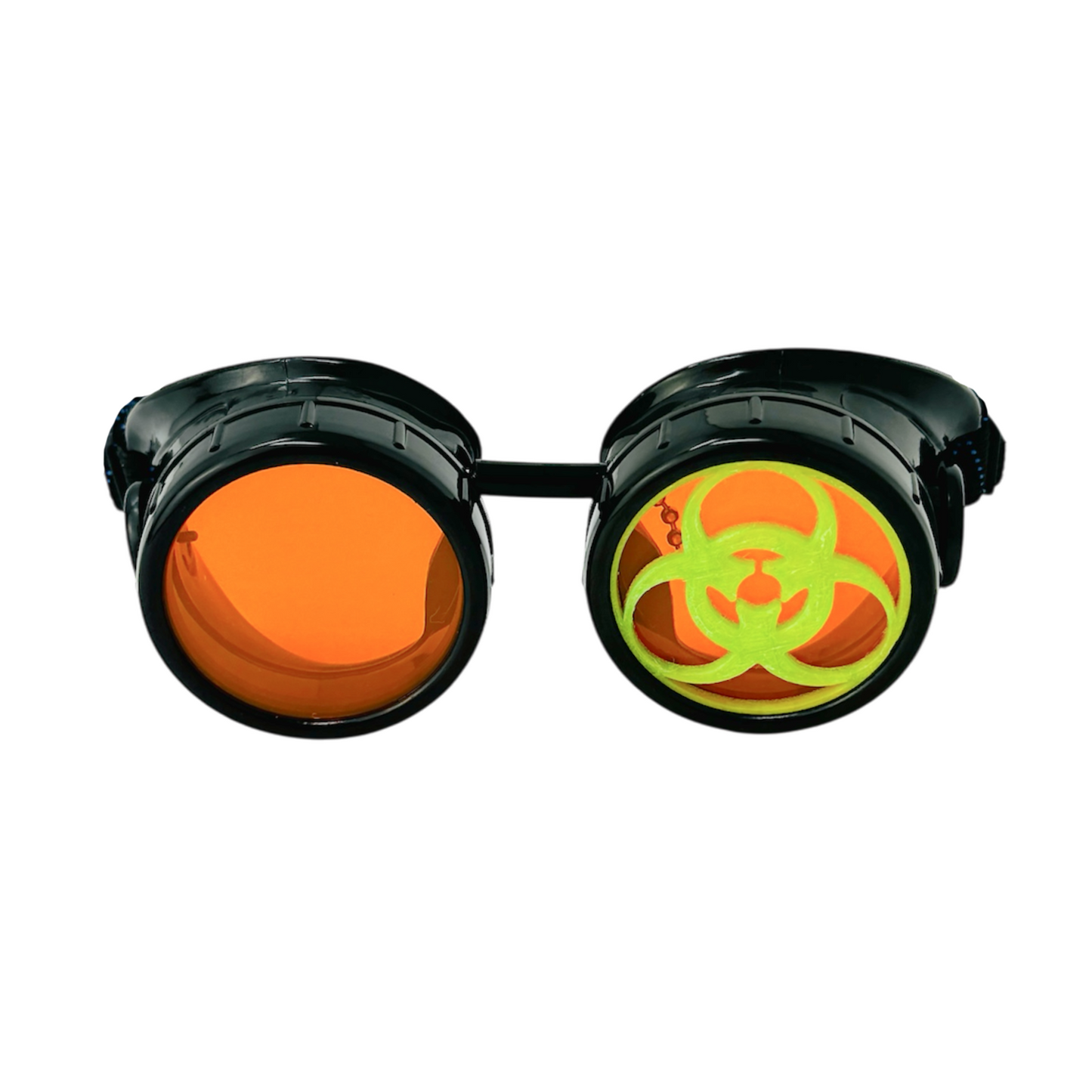 Steampunk Mad Scientist goggles biohazard cosplay glasses neon lenses