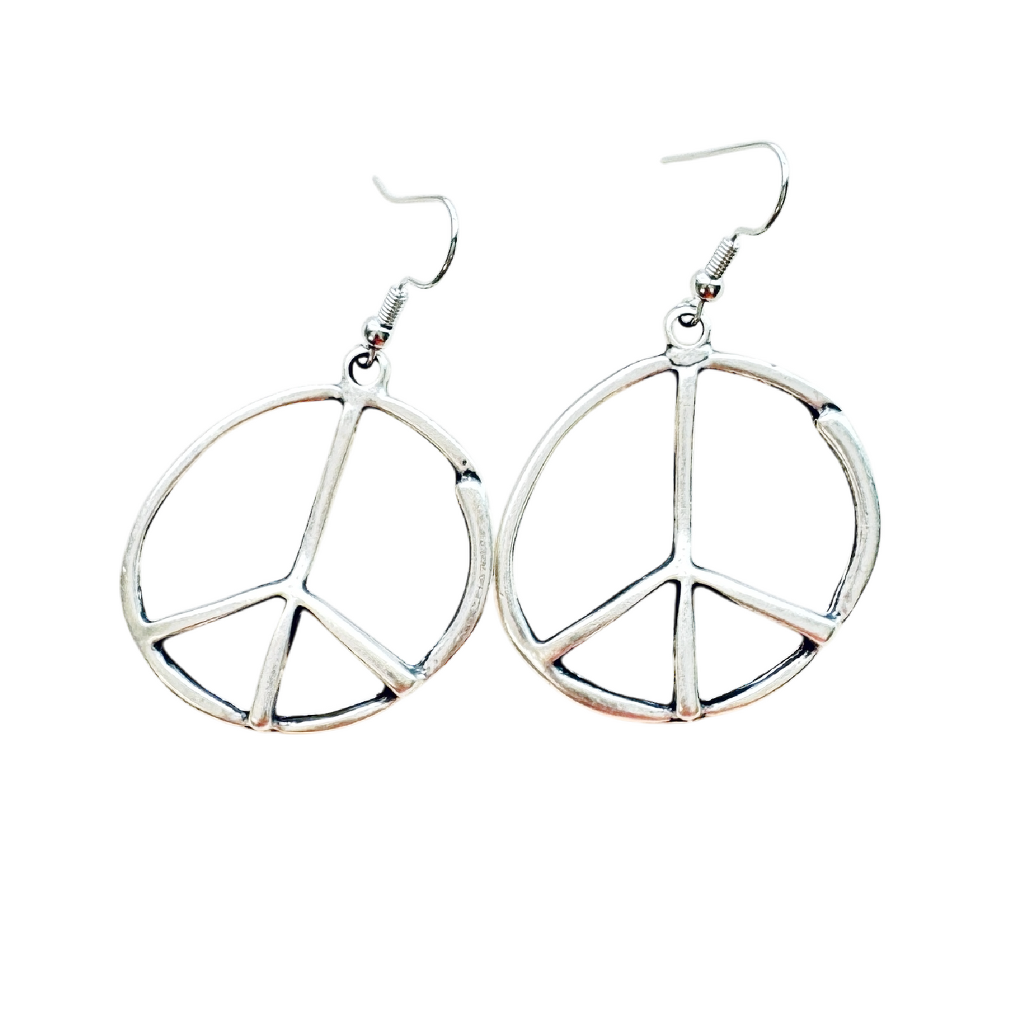 Peace sign hoop earrings peace symbol charm