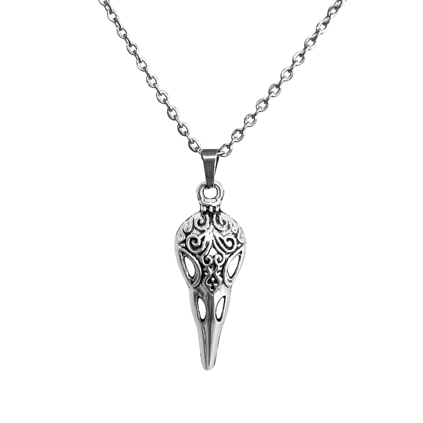 Bird skull necklace stainless steel