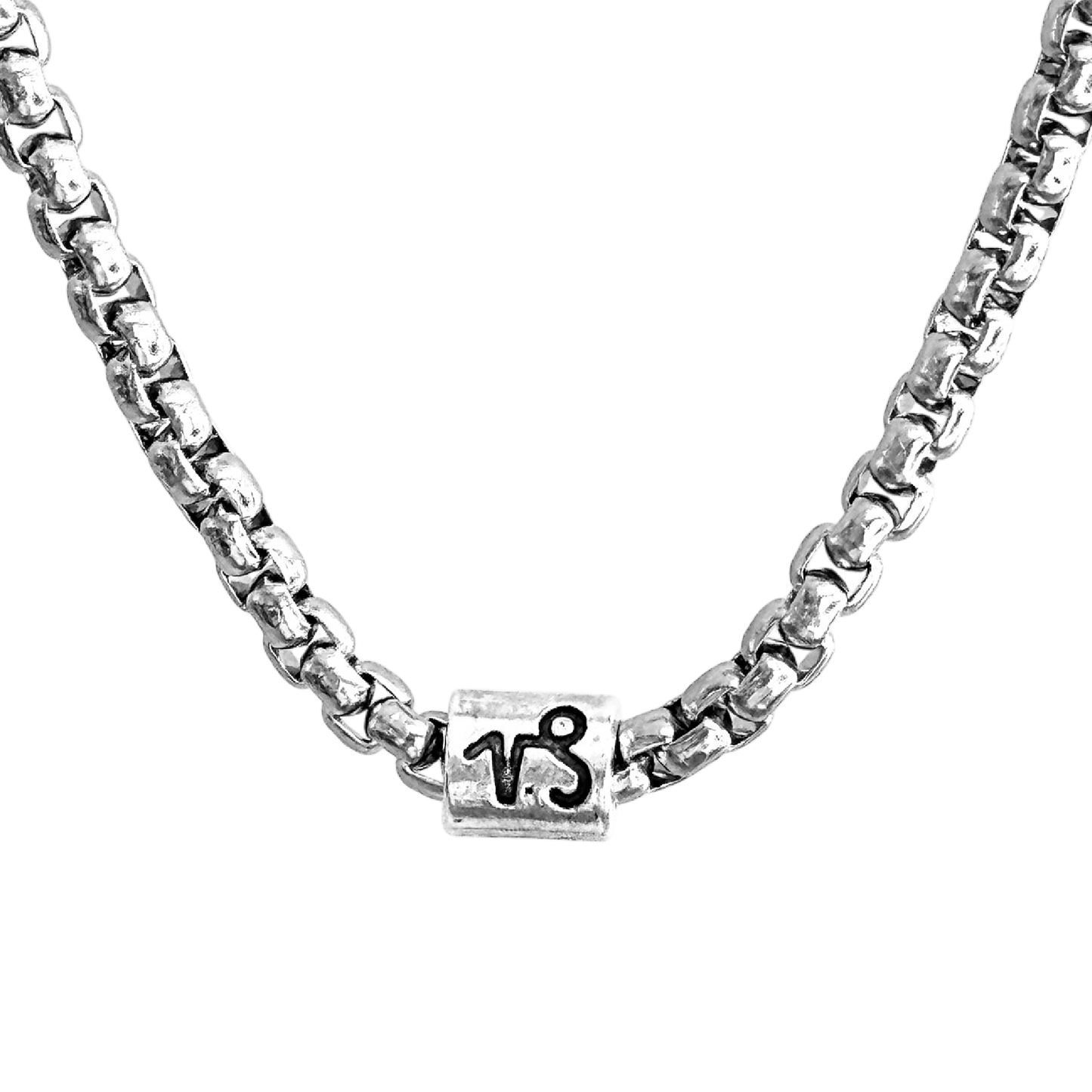Horoscope stainless steel box chain zodiac necklace for men