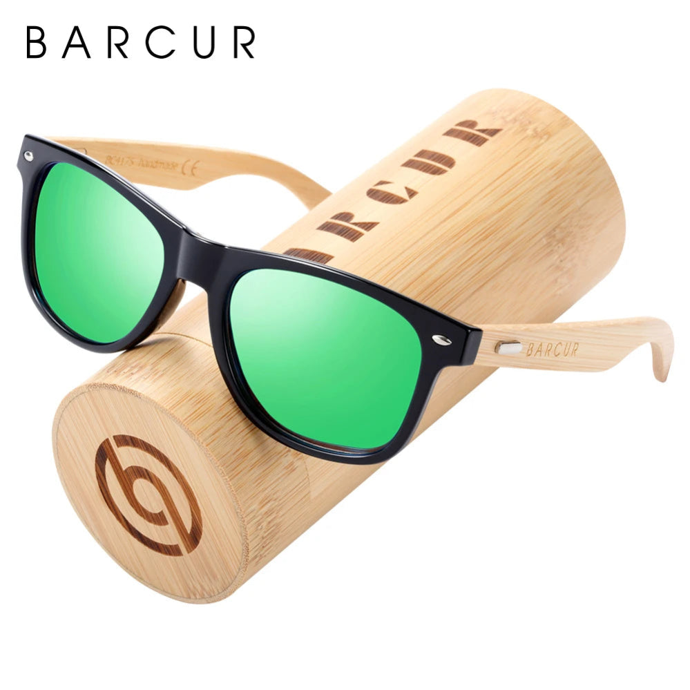 BARCUR Polarized Man Sunglasses Bamboo Sun Glasses for Women Wood UV400 Eyewear Oculos Blue Light Blocking Glasses - Premium  from Lizard Vigilante - Just $37.99! Shop now at Lizard Vigilante