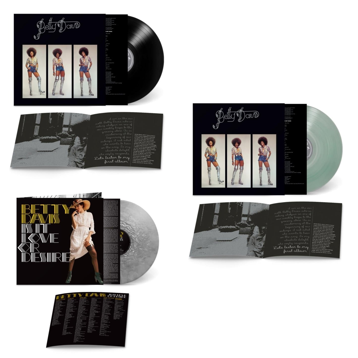 Betty Davis & Betty Davis (Clear LP Vinyl) & Is It Love Or Desire (Silver LP Vinyl)