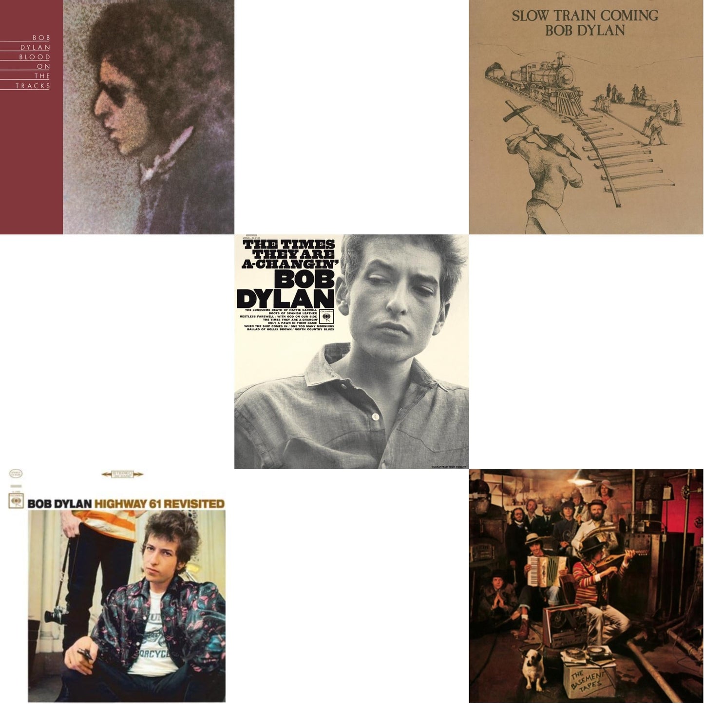 Blood On The Tracks (150G/Dl Insert) & Highway 61 Revisited & Times They Are A-Changin (Mono) & Slow Train Coming (150G/Dl Card) & Basement Tapes