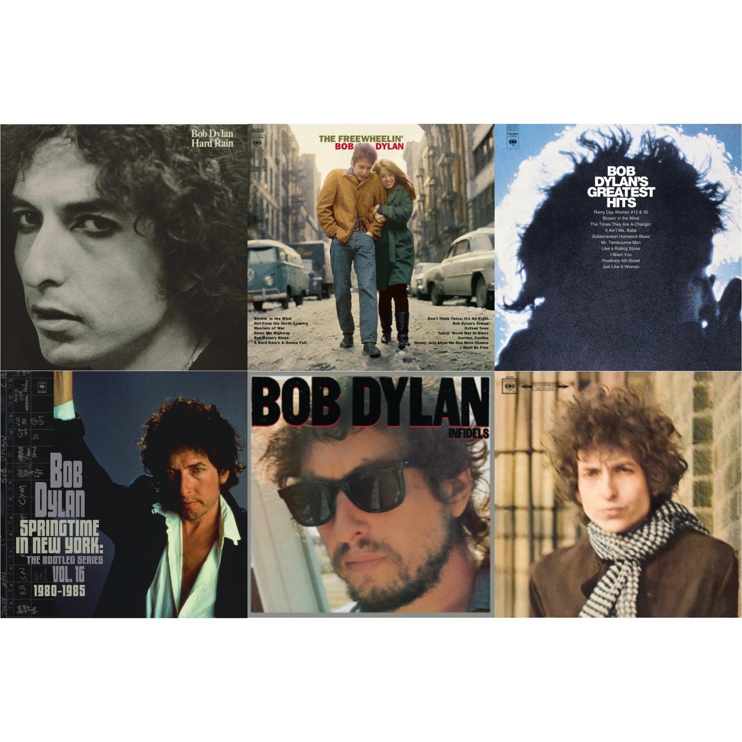 Infidels (150G/Dl Insert) & Springtime In New York: The Bootleg Series Vol. 16 (1980-1985) (2LP) & Blonde On Blonde & Hard Rain (150G/Dl Card) & Freewheelin Bob Dylan (140G/Dl Code) & Greatest Hits (150G/Dl Card)