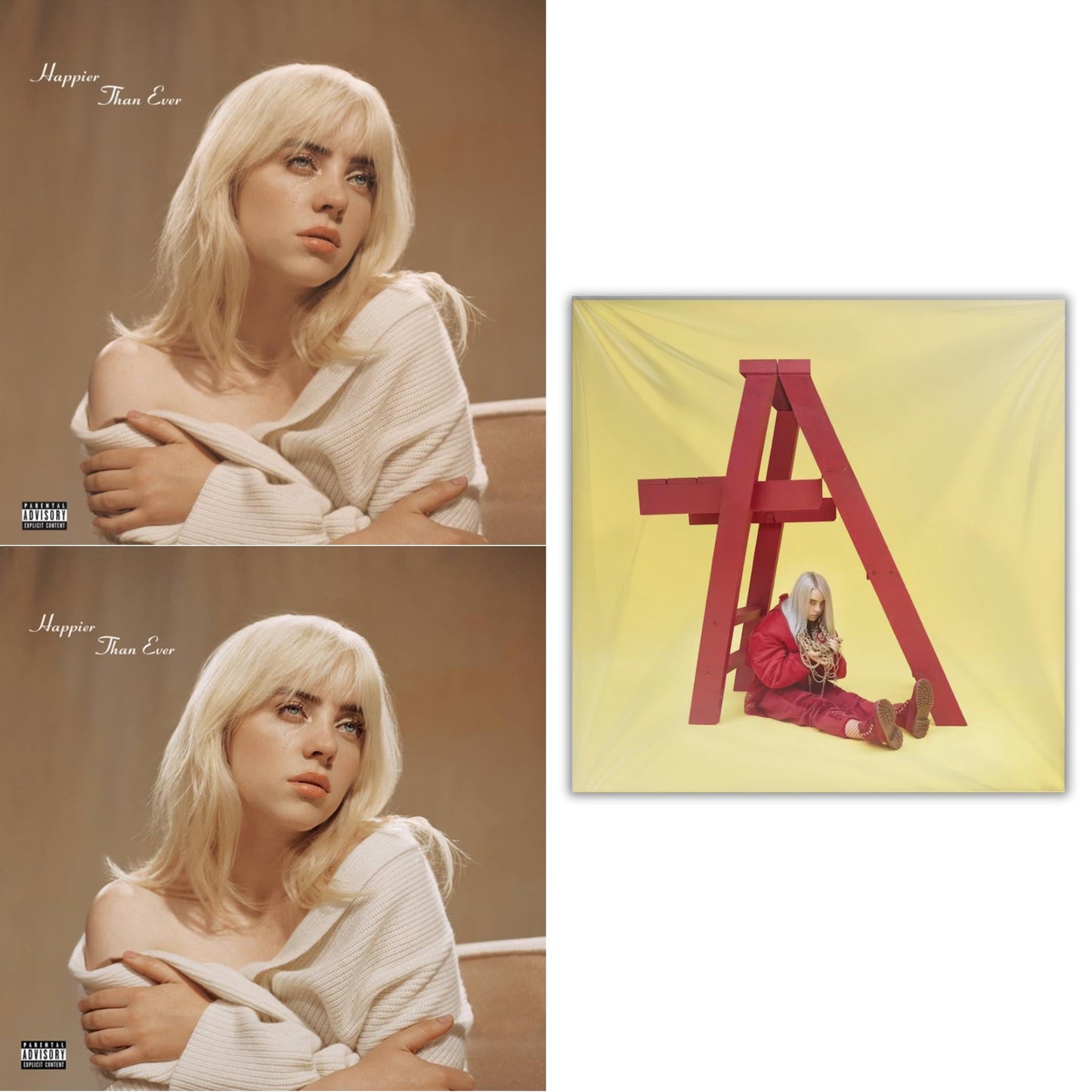 Billie Eilish - Happier Than Ever (X) (2LP) & Happier Than Ever (2LP/Recycled Vinyl/Rainbow Foil Jacket) (Rsd) & Billie Eilish - Dont Smile At Me (Black LP Vinyl)