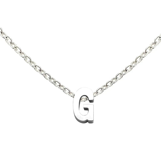 Auithery G Necklaces For Women Tiny Initial Letter Necklace Silver Plated A-Z Pendant Titanium Necklace For Women Silver G