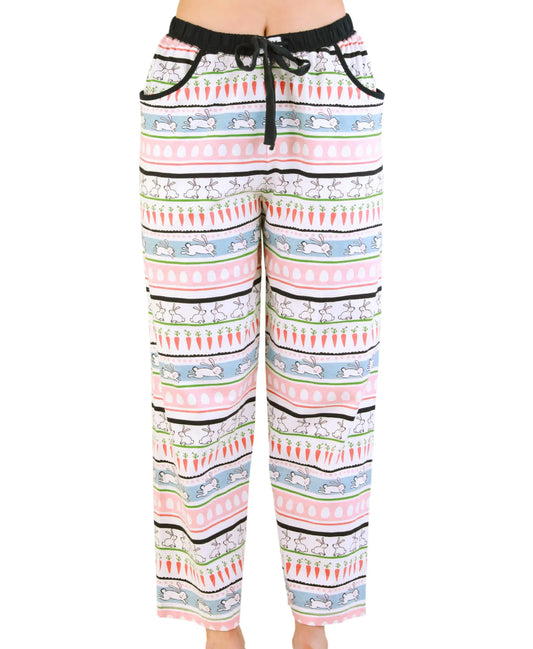 Lazy One Pajamas for Women Cute Pajama Pants and Top Separates Some Bunny Easter (Small)