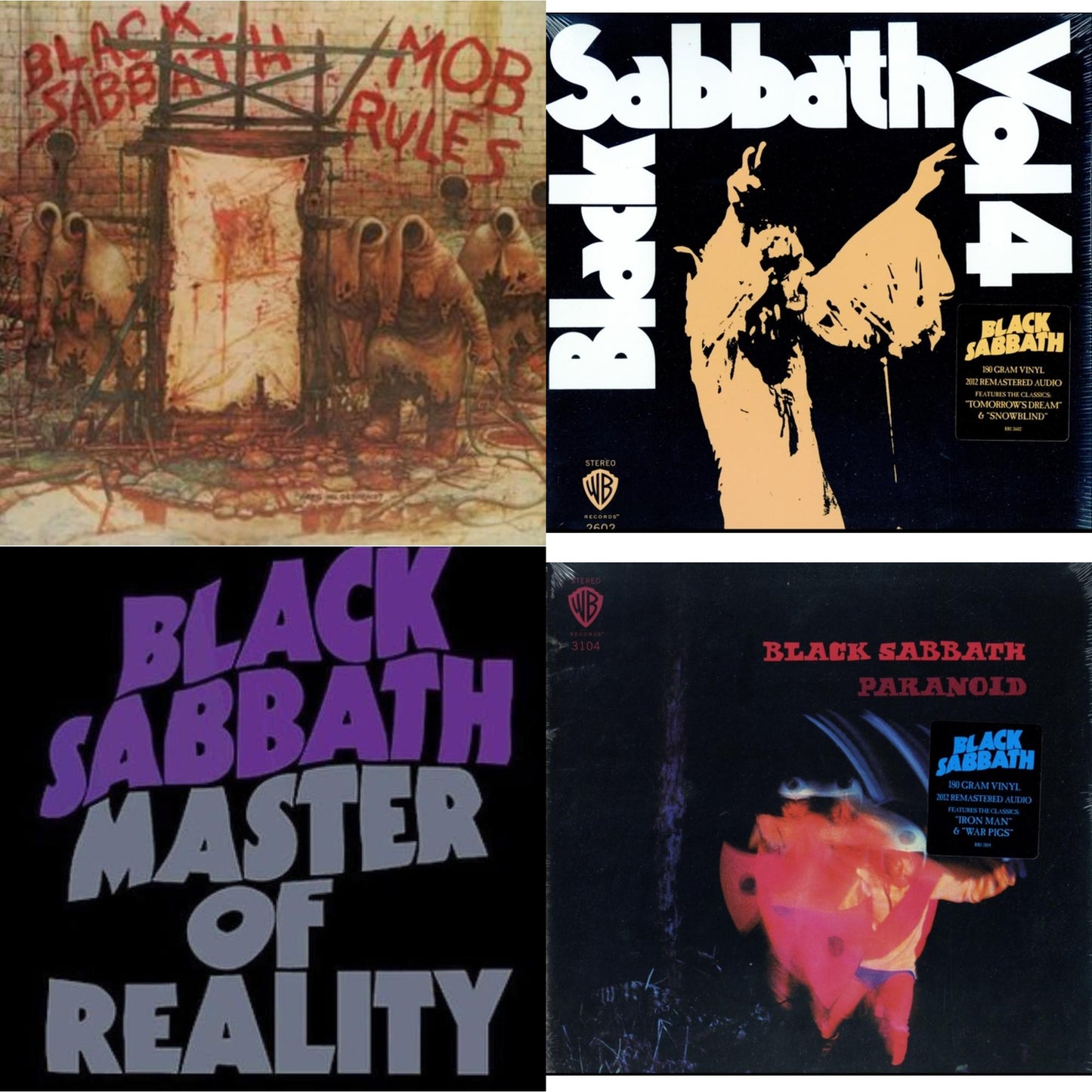 Vol. 4 (180G) & Paranoid (180G) & Master Of Reality & Mob Rules (Deluxe/2LP)