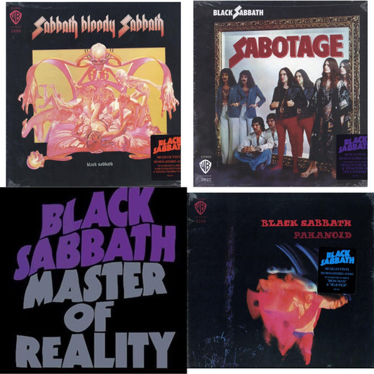 Black Sabbath - Sabotage (180G) & Sabbath Bloody Sabbath (180G) & Paranoid (180G) & Master Of Reality - LP Vinyl Bundle