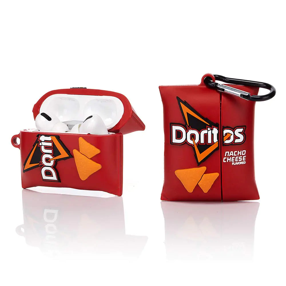 YLFYSF Airpods Pro Silicone Case 3D Cartoon Funny Cute Cover Compatible for Apple Airpods Pro [Snacks Food Series 1] (Tortilla Chips Doritos)